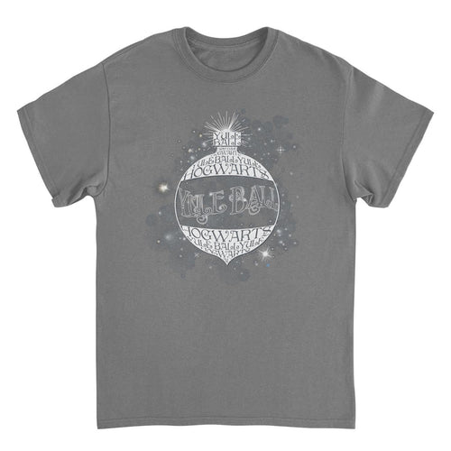Harry Potter Christmas Sphere Hogwarts Charcoal T-Shirt