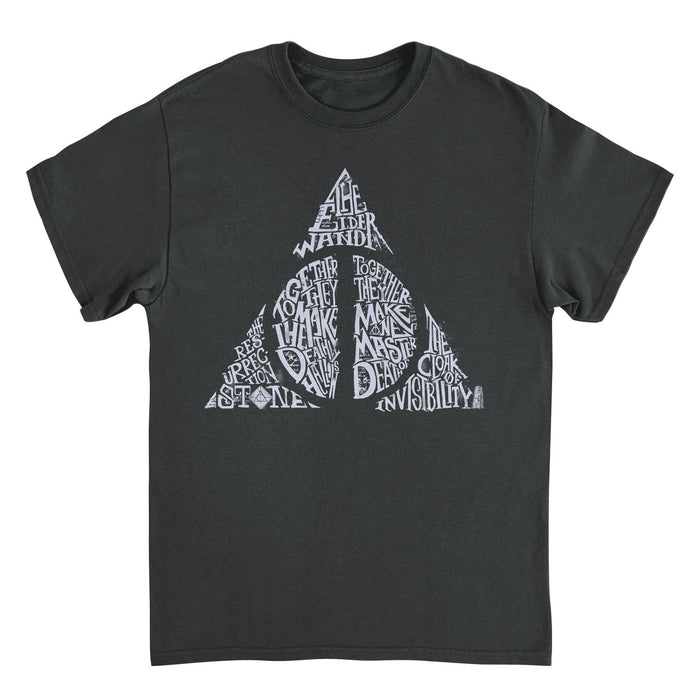 Harry Potter Deathly Hallows Shape White Black T-Shirt
