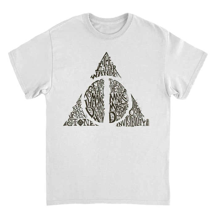 Harry Potter Deathly Hallows Shape White T-Shirt