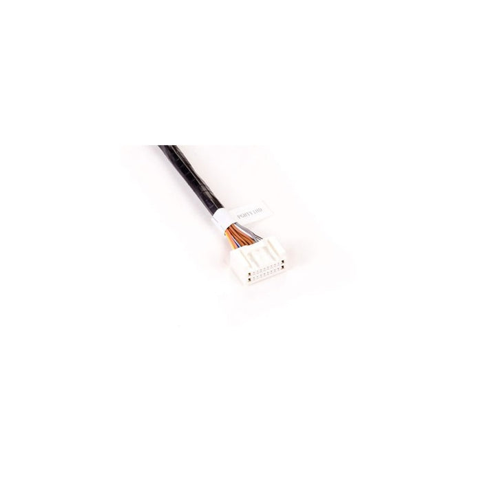 A black radio adapter harness with a Toyota logo on the connector.
