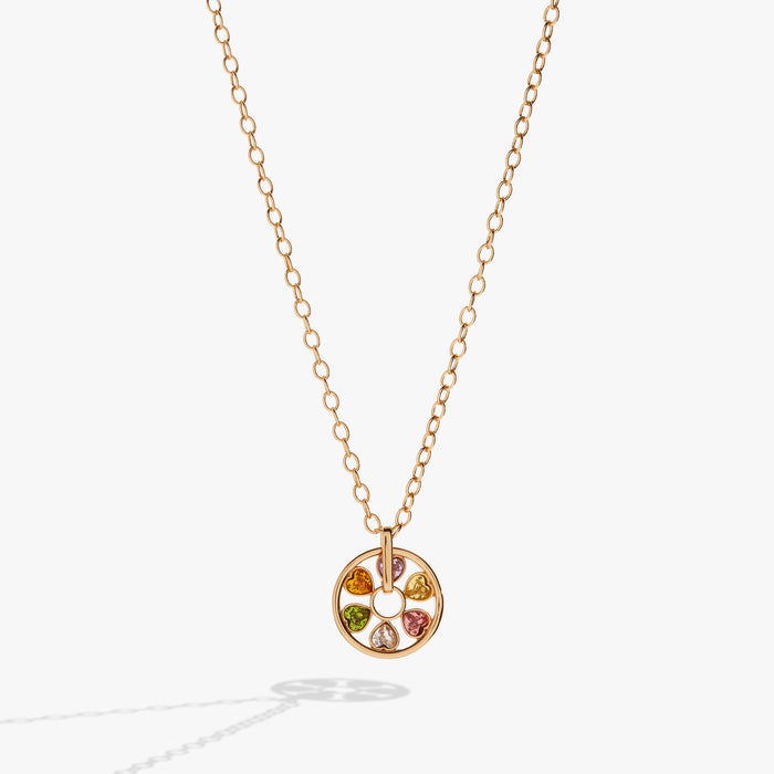 Heart Crystal Wheel Necklace