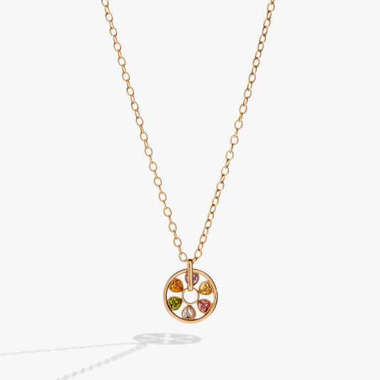 Heart Crystal Wheel Necklace