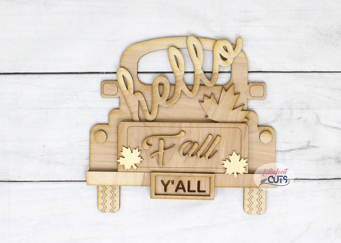 Hello Fall DIY Wood Truck Kit