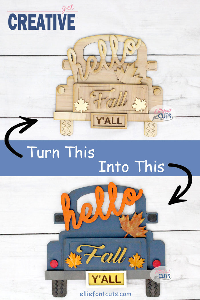 Hello Fall DIY Wood Truck Kit