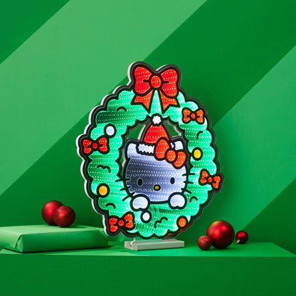 Hello Kitty 20" Holiday Wreath Decorative Ekkolight Infinity Light Home Melrose