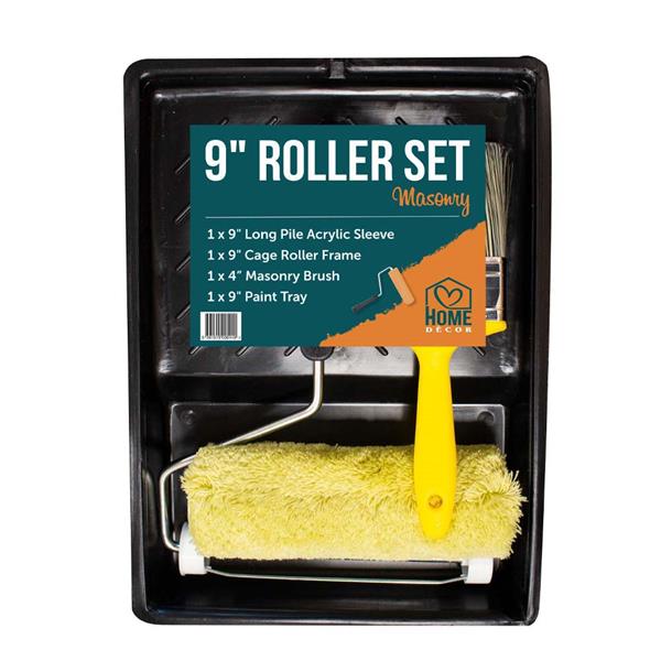 Home Decor 9" Masonry Roller & Tray Set