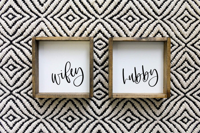 married wifey and hubby wooden sign