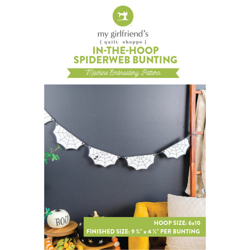 In-the-Hoop Spiderweb Bunting (Downloadable Machine Embroidery Design)