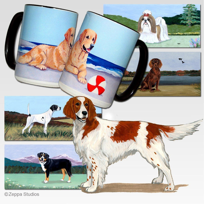 Irish Red and White Setter Scenic Mug