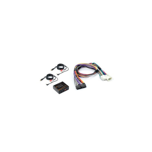 A Dual Auxiliary Audio Input Interface kit for Toyota, Scion, and Lexus vehicles, including a PXAUX interface and a PGHTY1 harness.