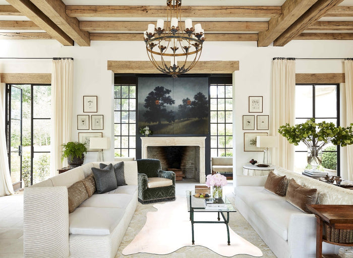 Ivory with Beige Cowhide Rug #A31711