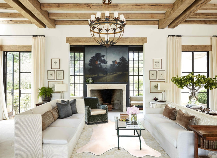 Ivory with Beige Cowhide Rug #A31473
