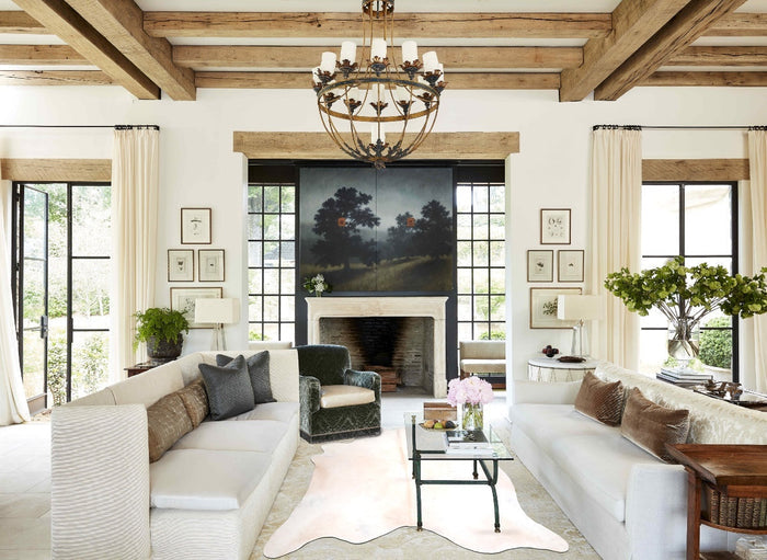 Ivory with Beige Cowhide Rug #A31566