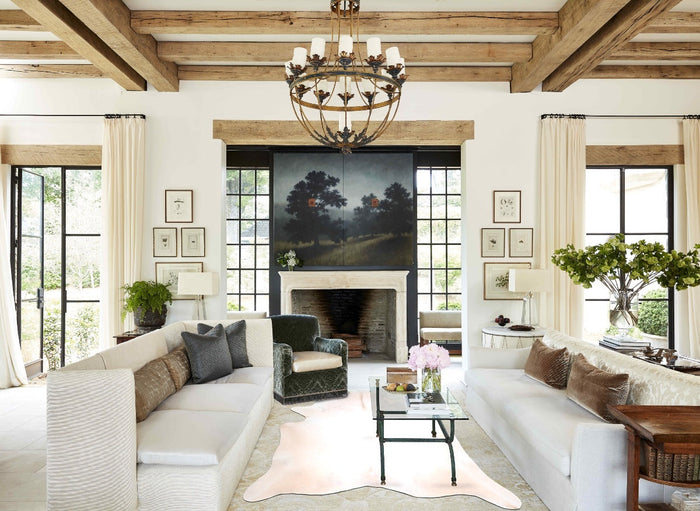 Ivory with Beige Cowhide Rug #A31334