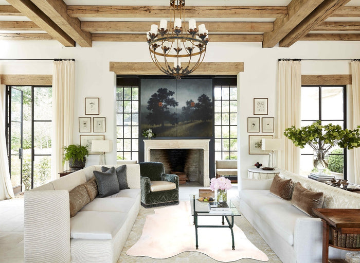 Ivory with Beige Cowhide Rug #A31901