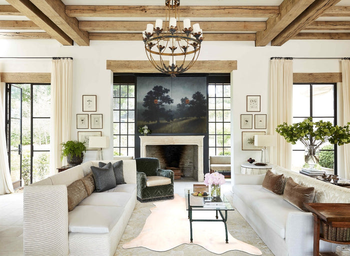 Ivory with Beige Cowhide Rug #A31674