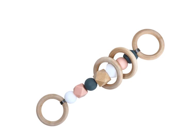Jambu Beads Peony Grab&Chew Teether (Blush & White)