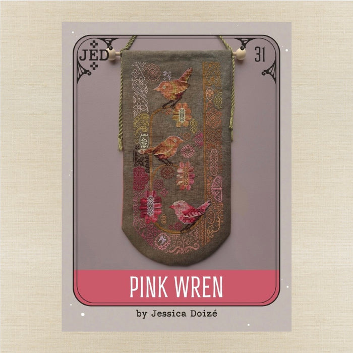 JEDxStitch - Pink Wren - Booklet Chart IH and/or Roxy Floss Co Floss
