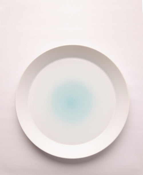 Jenna Clifford Aqua Low Serving Bowl 31.5cm - White