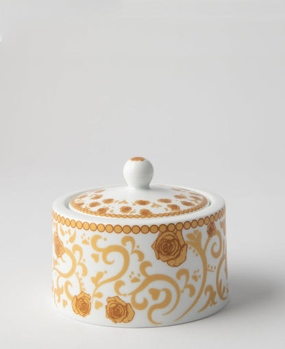 Jenna Clifford Milk & Honey Sugar Pot 350ml - White & Gold