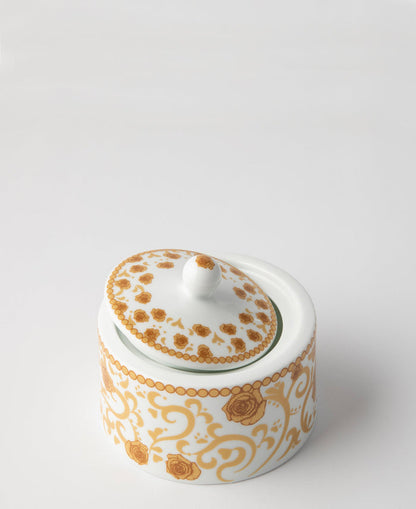 Jenna Clifford Milk & Honey Sugar Pot 350ml - White & Gold
