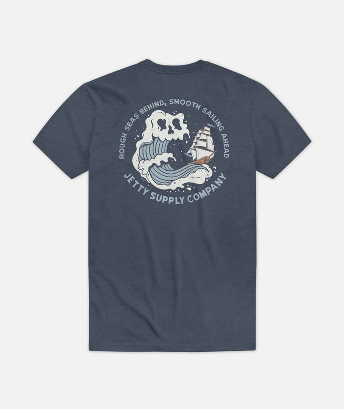 Jetty Mens Rough Seas Tee Apparel Jetty Navy Small