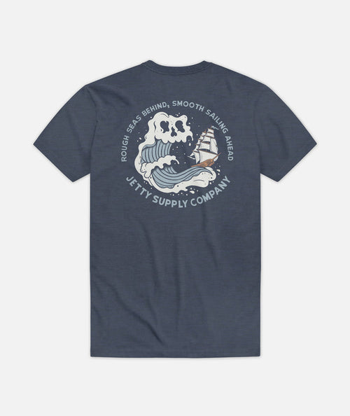 Jetty Mens Rough Seas Tee Apparel Jetty Navy Small