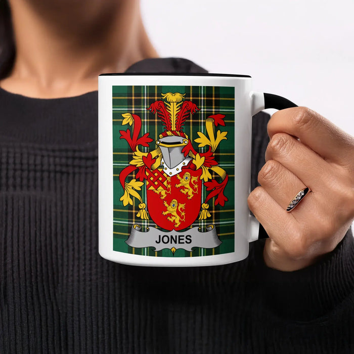 Jones Irish heritage mug with black handle and interior