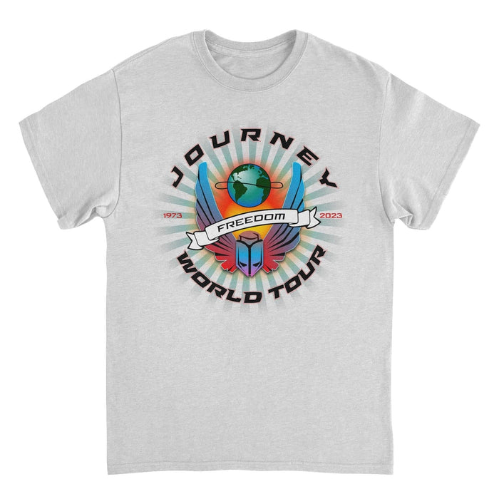 Journey Freedom World Tour Circle Ash Grey T-Shirt