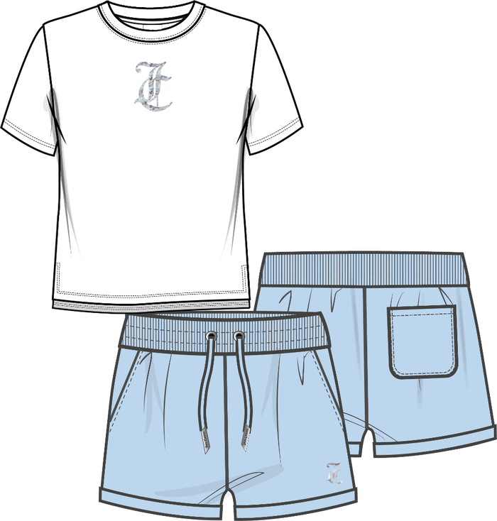 Juicy Couture Logo Tee/Short Set Junior