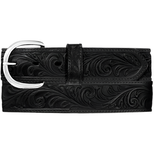 Justin Men - Western Scroll Tooled Belt (Black) 53903