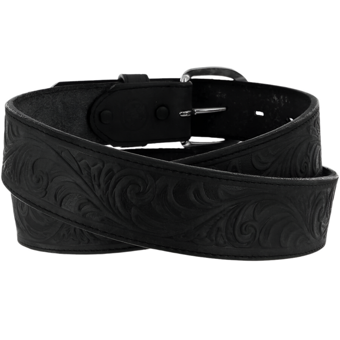 Justin Men - Western Scroll Tooled Belt (Black) 53903