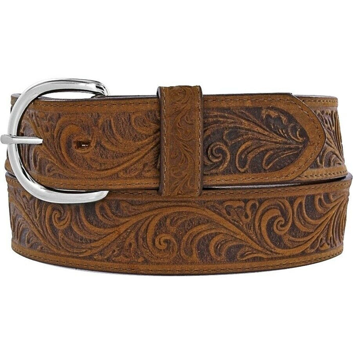 Justin Men - Western Scroll Tooled Belt (Brown) 53909