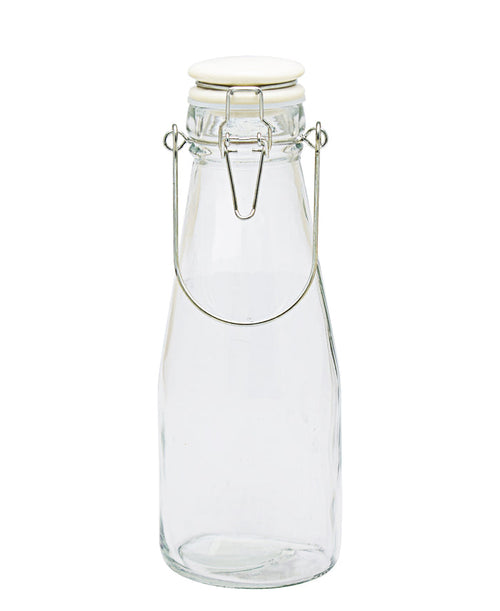 Kitchen Life Bottle Glass Clip Lid 500ml - Clear