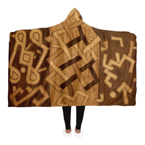 Kuba Cloth Inspired Hooded Blanket (The Congo)