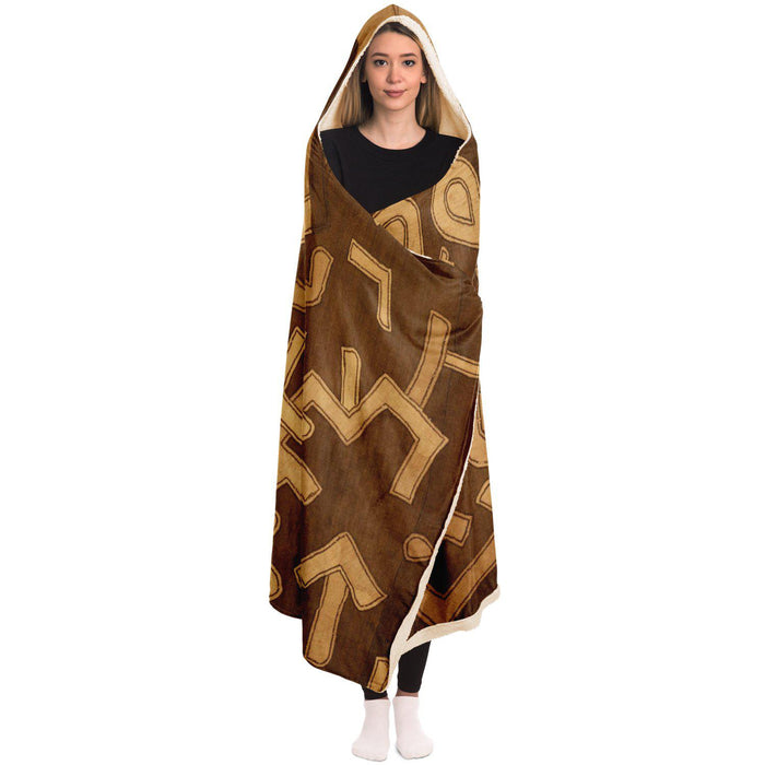 Kuba Cloth Inspired Hooded Blanket (The Congo)