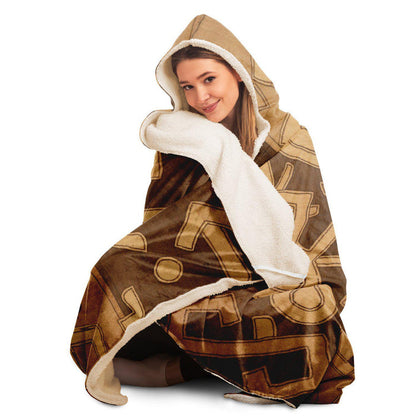 Kuba Cloth Inspired Hooded Blanket (The Congo)