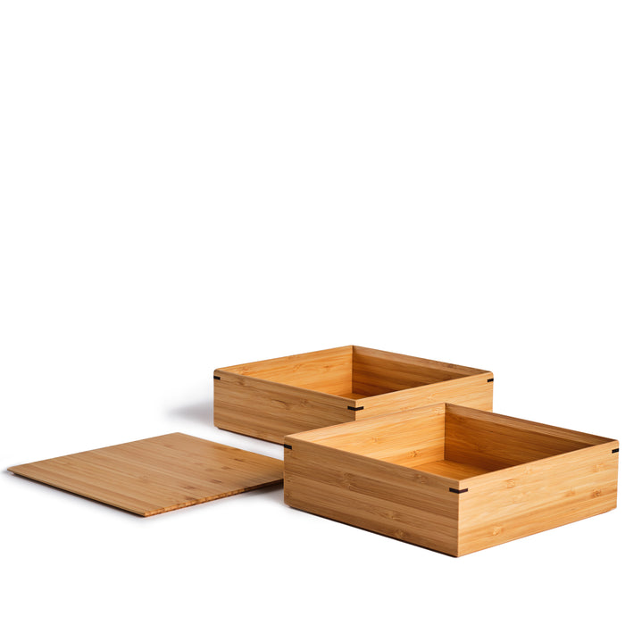 Large Two-Tiered Square Lunch Box