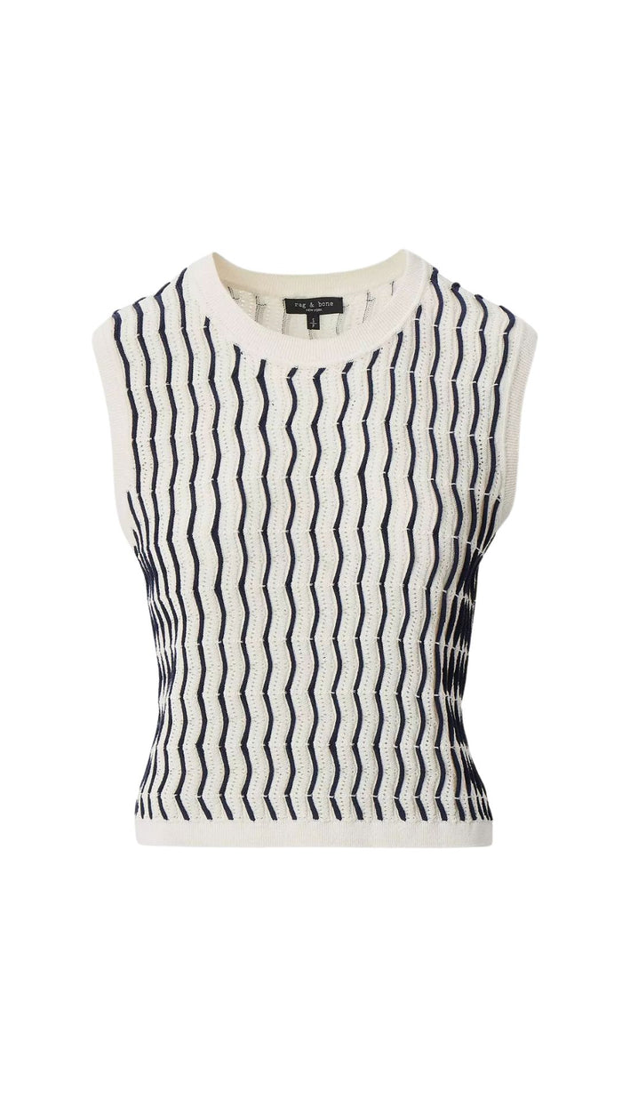 Leslie Stripe Vest-Sweaters-Uniquities
