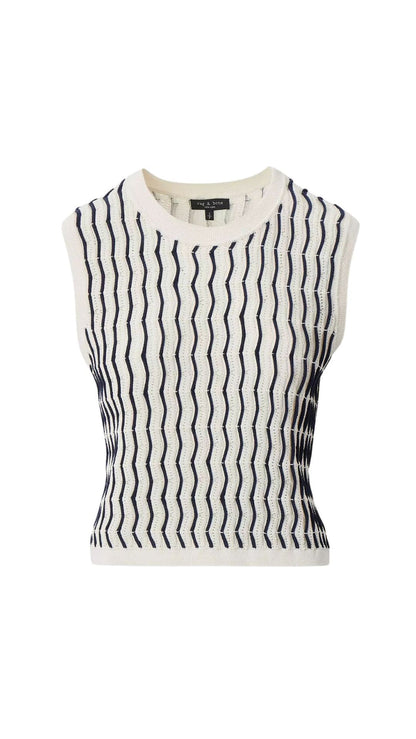 Leslie Stripe Vest-Sweaters-Uniquities
