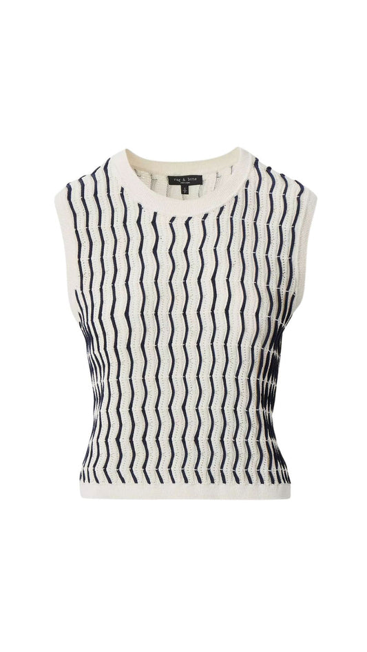 Leslie Stripe Vest-Sweaters-Uniquities