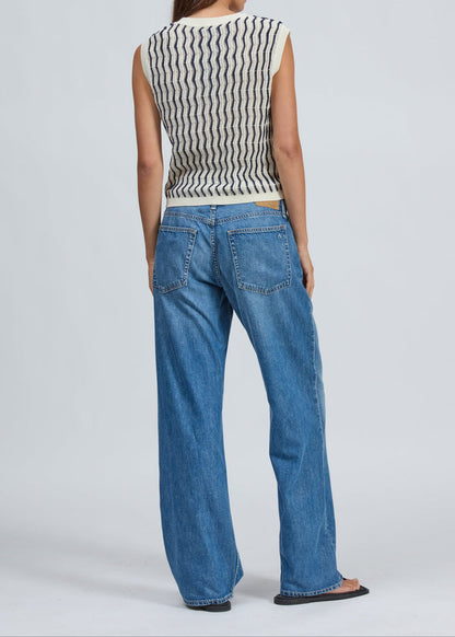 Leslie Stripe Vest-Sweaters-Uniquities