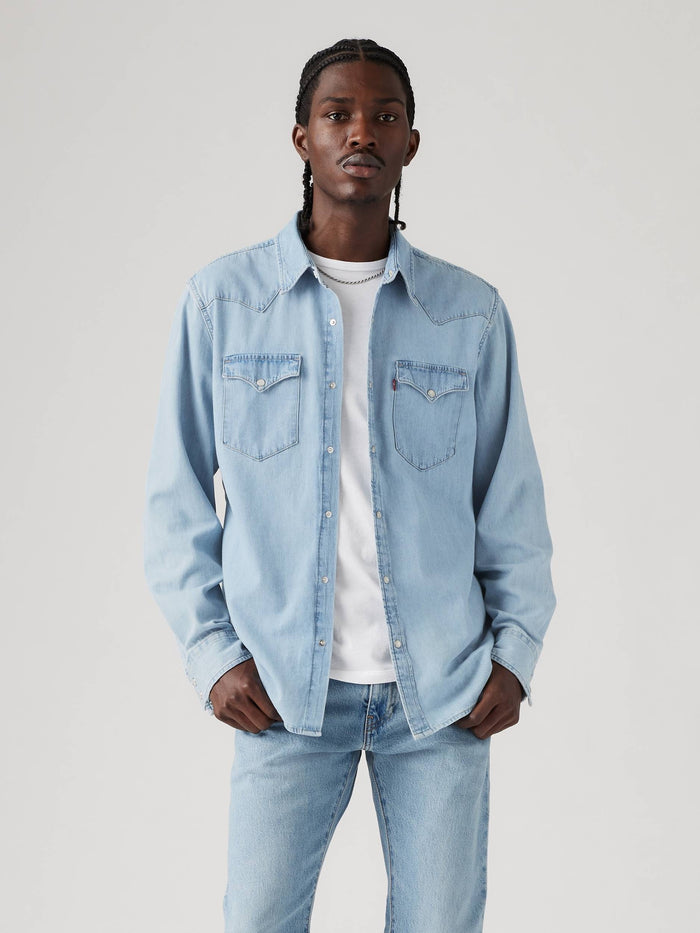 Levi's Men - Classic Western Snap Shirt (Medium Wash Denim) 857450074
