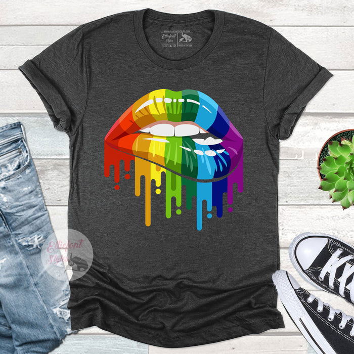 LGBT Rainbow Biting Lip shirt