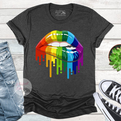 LGBT Rainbow Biting Lip shirt