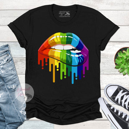 LGBT Rainbow Biting Lip shirt