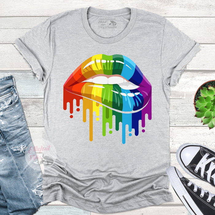 LGBT Rainbow Biting Lip shirt