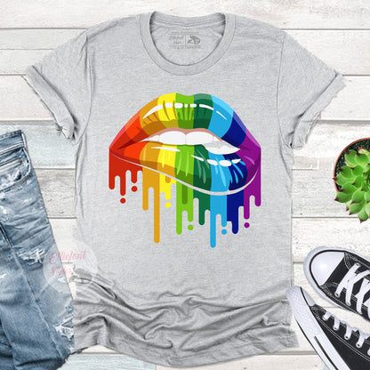 LGBT Rainbow Biting Lip shirt