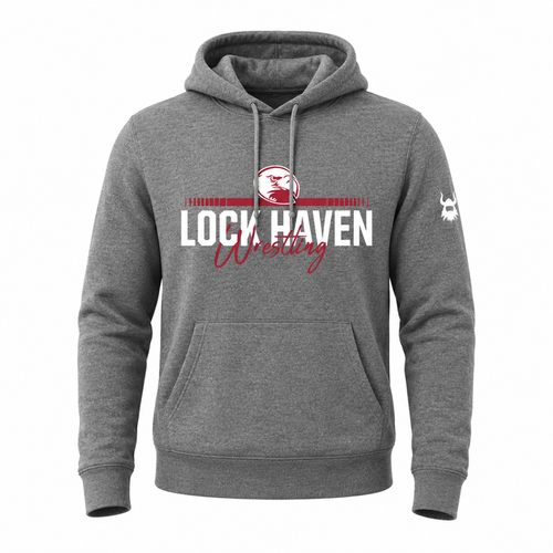 Lock Haven Wrestling Script Grey Hoodie