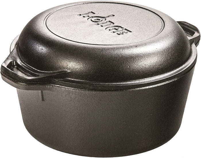 Lodge L8DD3 Cast Iron Double Dutch Oven 5-Quart Black - Cash Converters